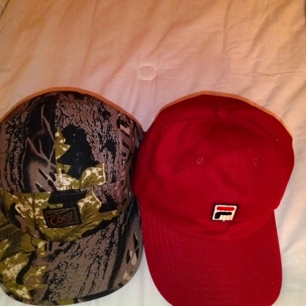 Obey cap and Fila Retro cap O/S fits all adjustable on both